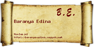 Baranya Edina névjegykártya